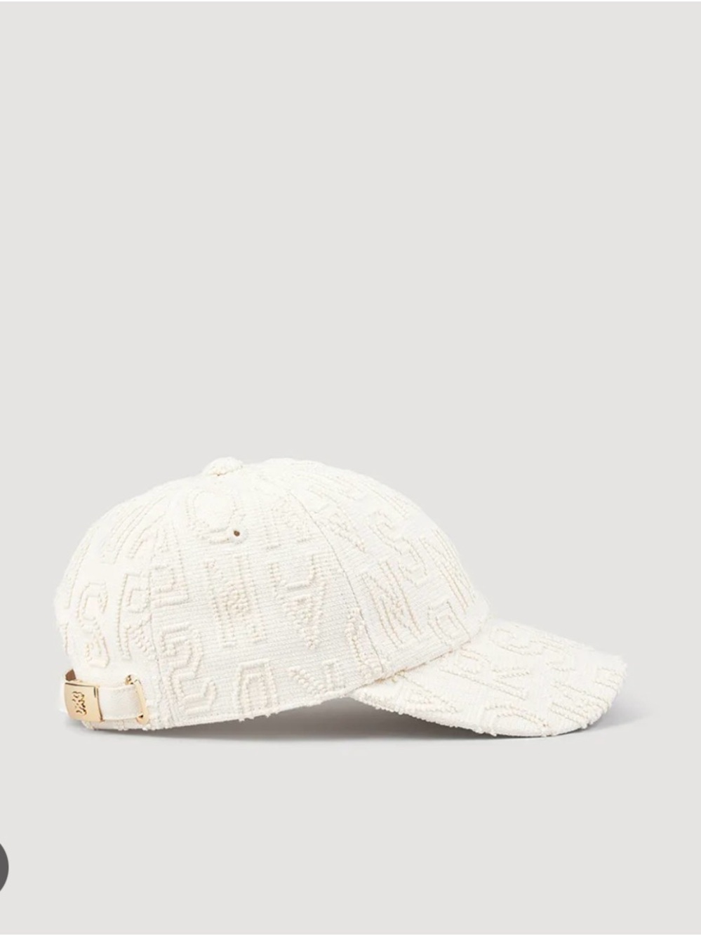 Sandro Andy Monogram Jacquard Baseball Cap Cream Ivory Adjustable Logo Hat🤍 - Picture 5 of 15
